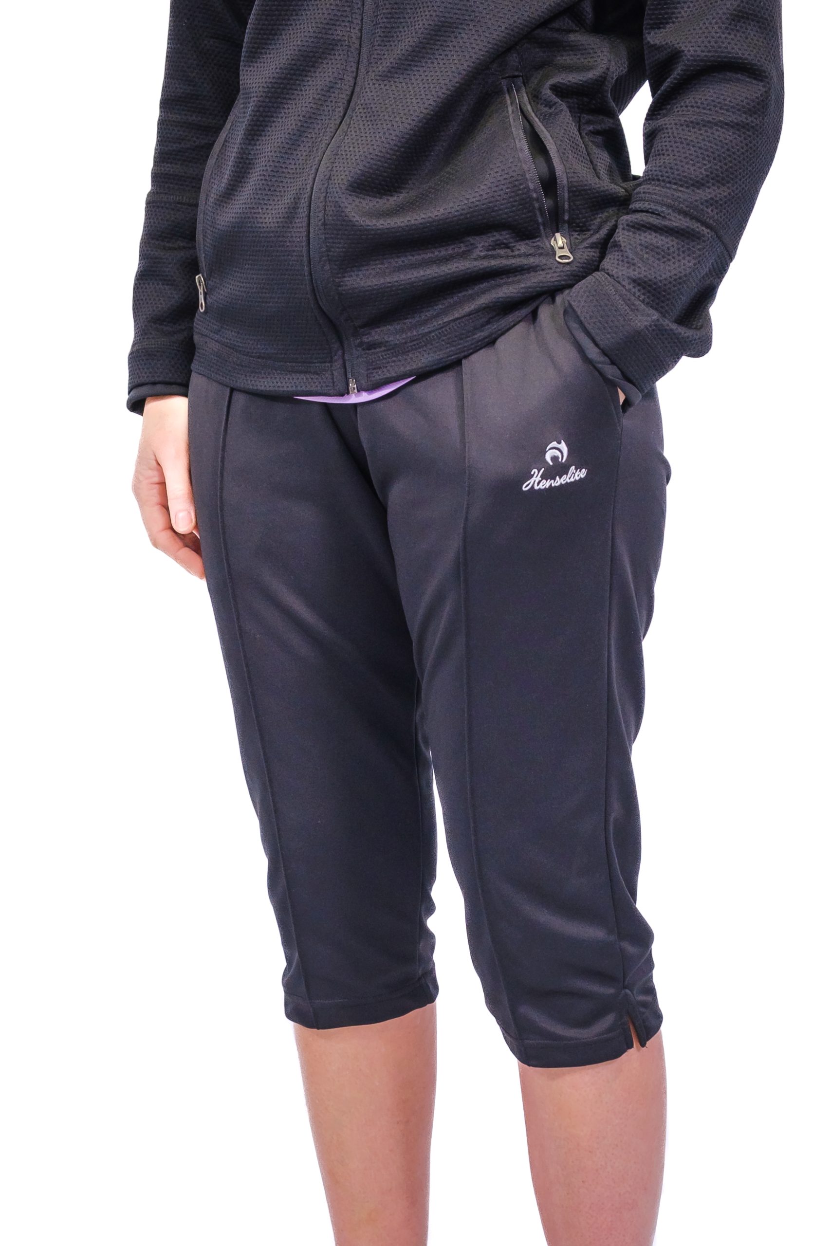 Henselite Ladies High Waist Cropped Bowls Trousers - (Black and Navy)