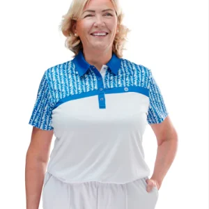 Drakes Pride Eden Ladies Bowls Shirt - White Blue