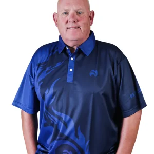 Henselite Style 25 Mens Bowls Shirt - Navy/Royal Blue