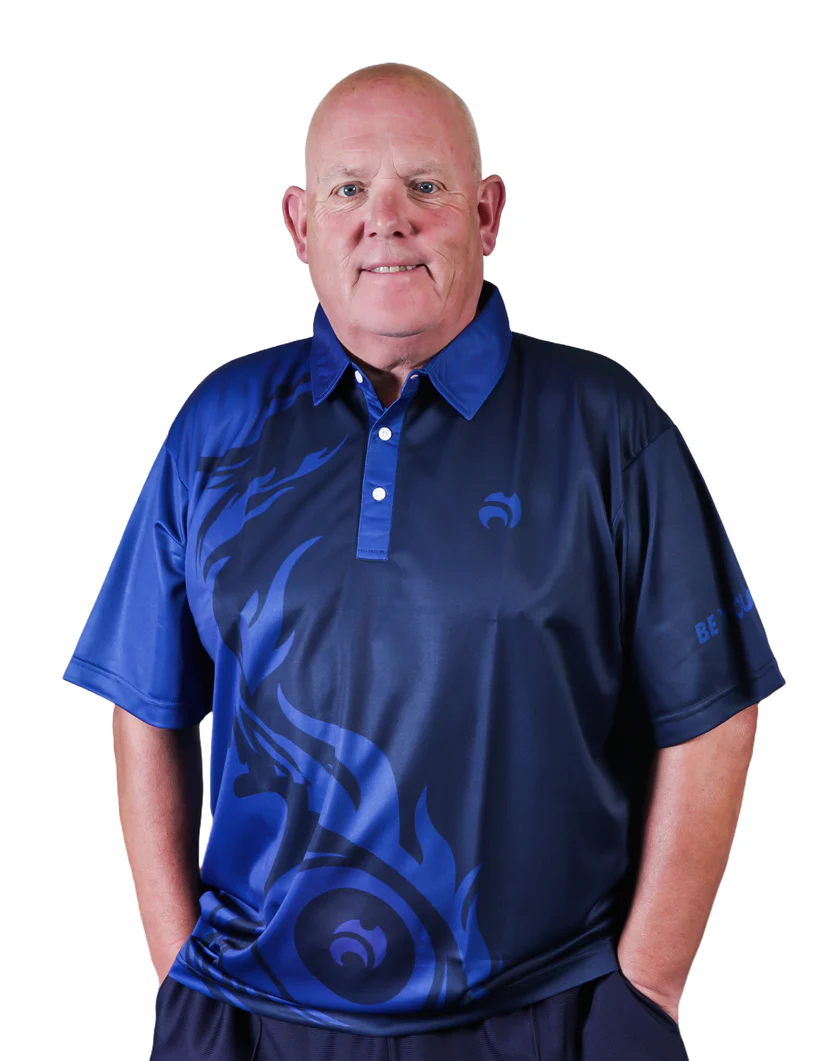 Henselite Style 25 Mens Bowls Shirt - Navy/Royal Blue