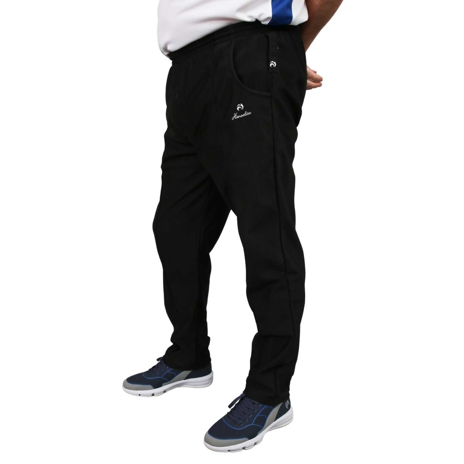 Henselite Mens Sports Trousers - Black - With Zip Fly