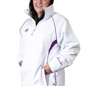 Ladies Choice of Champions- Waterproof Jacket - White/Purple