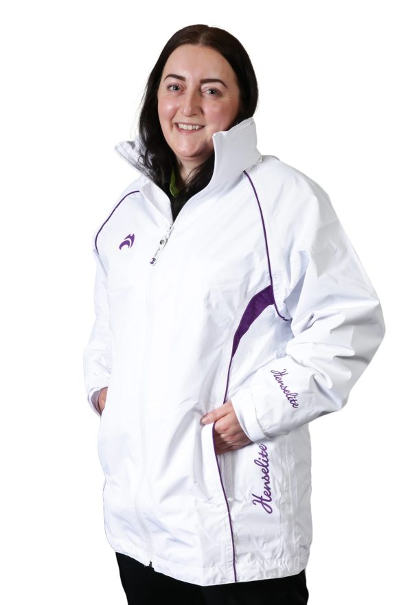 Ladies Choice of Champions- Waterproof Jacket - White/Purple
